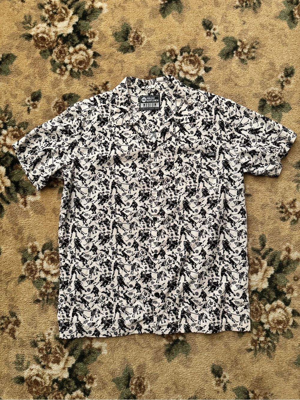 Violent Gentlemen Hockey Club Minor Penalties Button Up Mens Medium